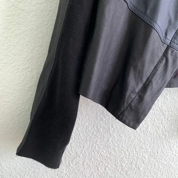 VINCE scuba asymmetrical zip up 100% leather jacket Medium moto biker